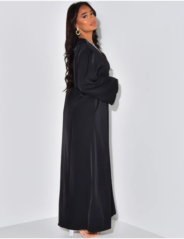 Abaya à bordures en strass / 56031 - JEANS INDUSTRY