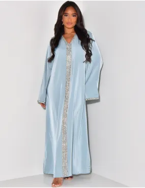 Abaya à bordures en strass / 56031 - JEANS INDUSTRY