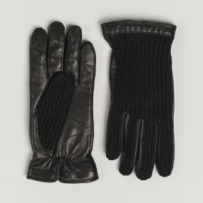 Adam Crochet Wool Lined Glove Black