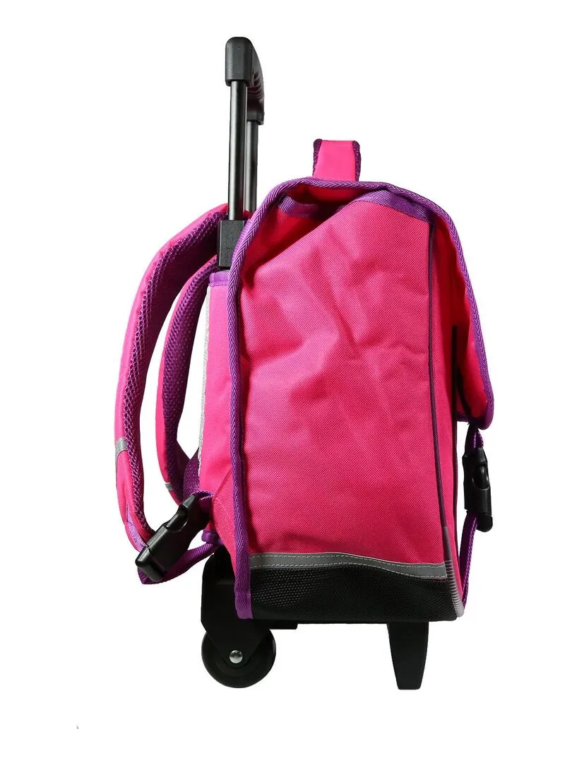 BAGTROTTER Cartable à roulettes 38 cm Phileas Rose Zèbre - Rose