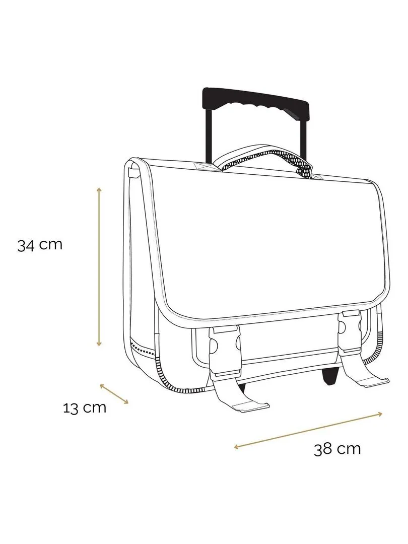 BAGTROTTER Cartable à roulettes 38 cm Phileas Rose Zèbre - Rose