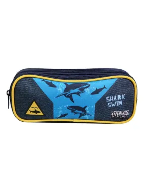 BAGTROTTER Trousse scolaire 2 compartiments Vorax Bleue Requins - Bleu