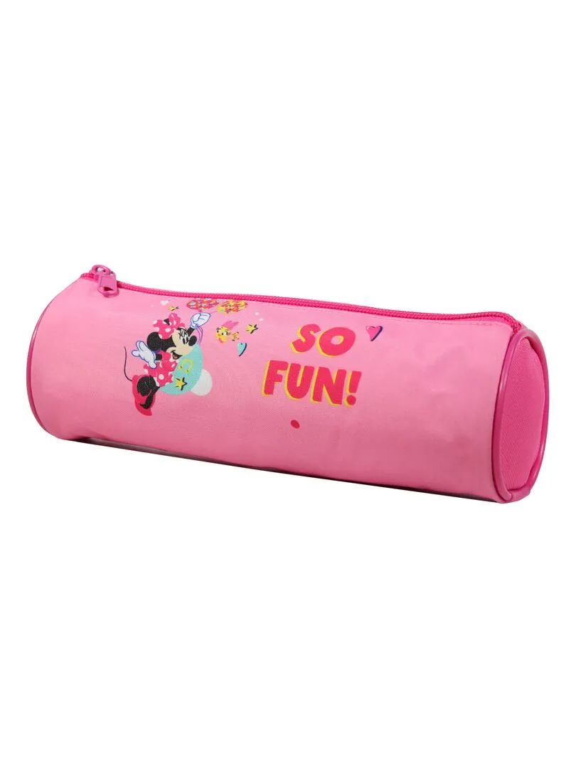 BAGTROTTER Trousse scolaire ronde Disney Minnie Rose Fun - Rose