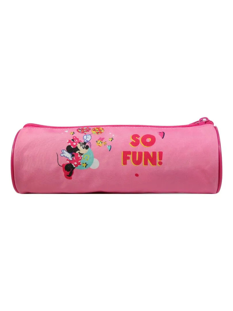 BAGTROTTER Trousse scolaire ronde Disney Minnie Rose Fun - Rose