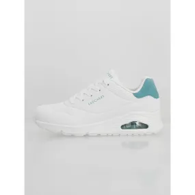 Baskets uno pop back blanc vert femme - Skechers | wimod