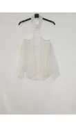 Blouse blanche crochet col montant -  Morango, vêtements pour femme