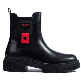 Bottes Chelsea noires pour dames sur la plateforme Shelovet le noir