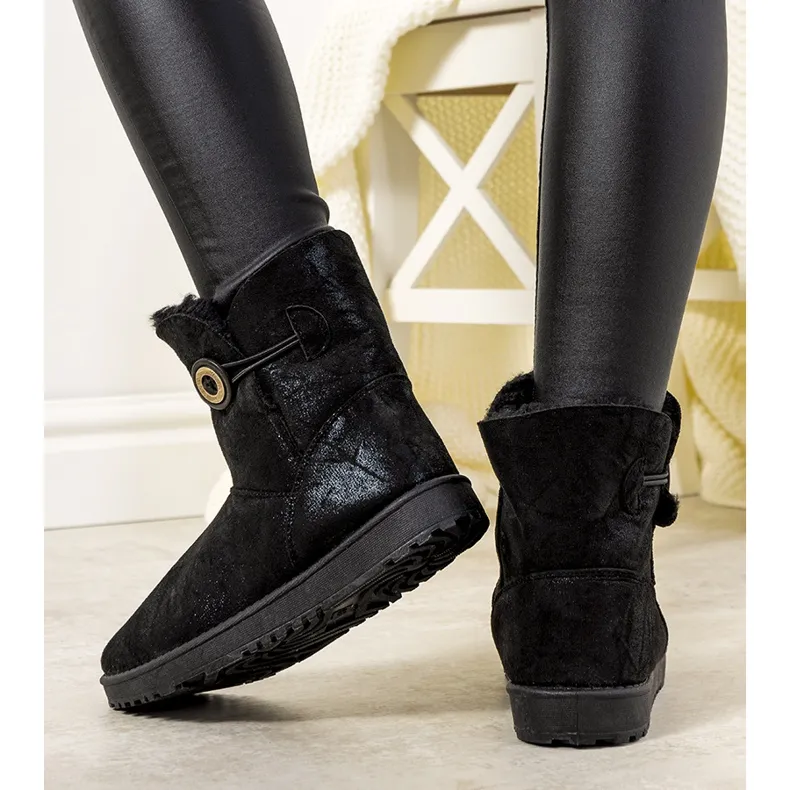 Bottes de neige noires pour femmes de Kanga le noir