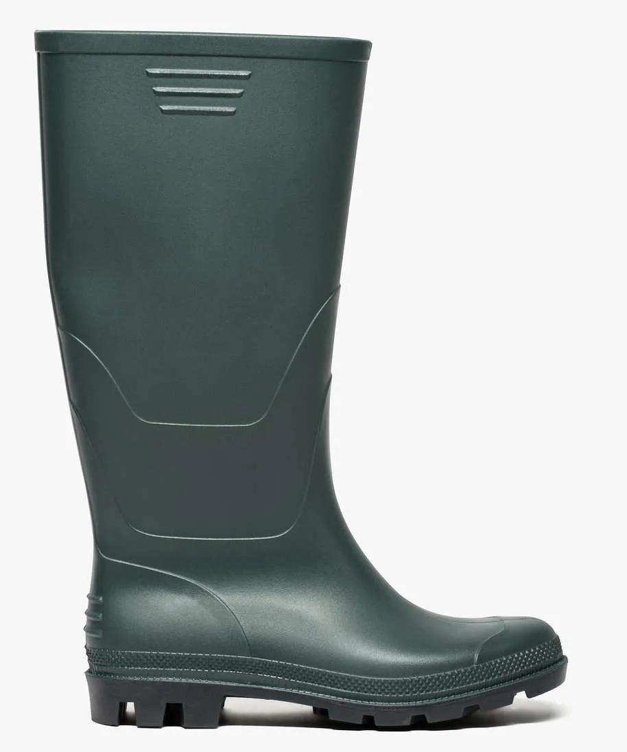 bottes de pluie a semelle crantee kaki standard