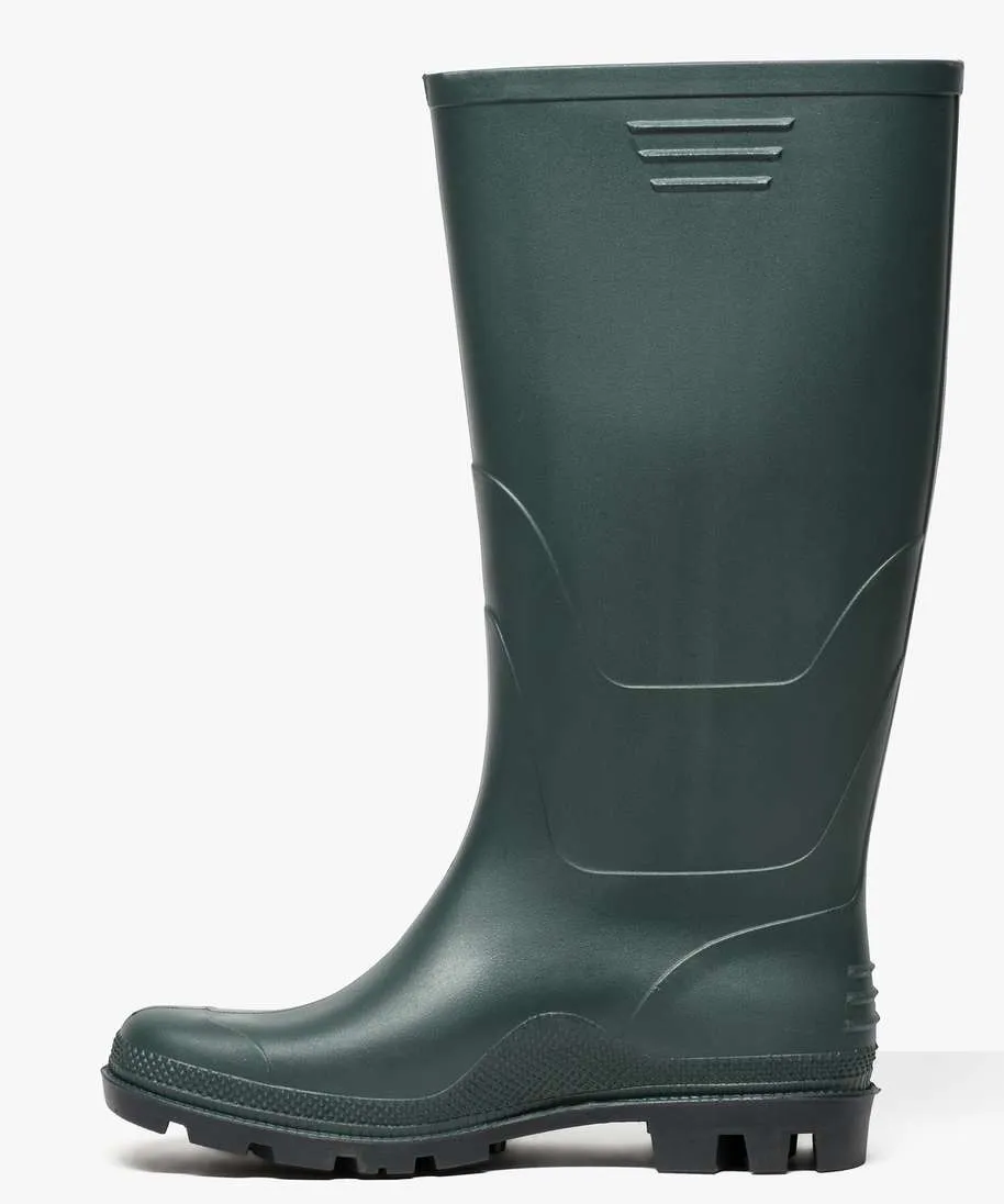 bottes de pluie a semelle crantee kaki standard