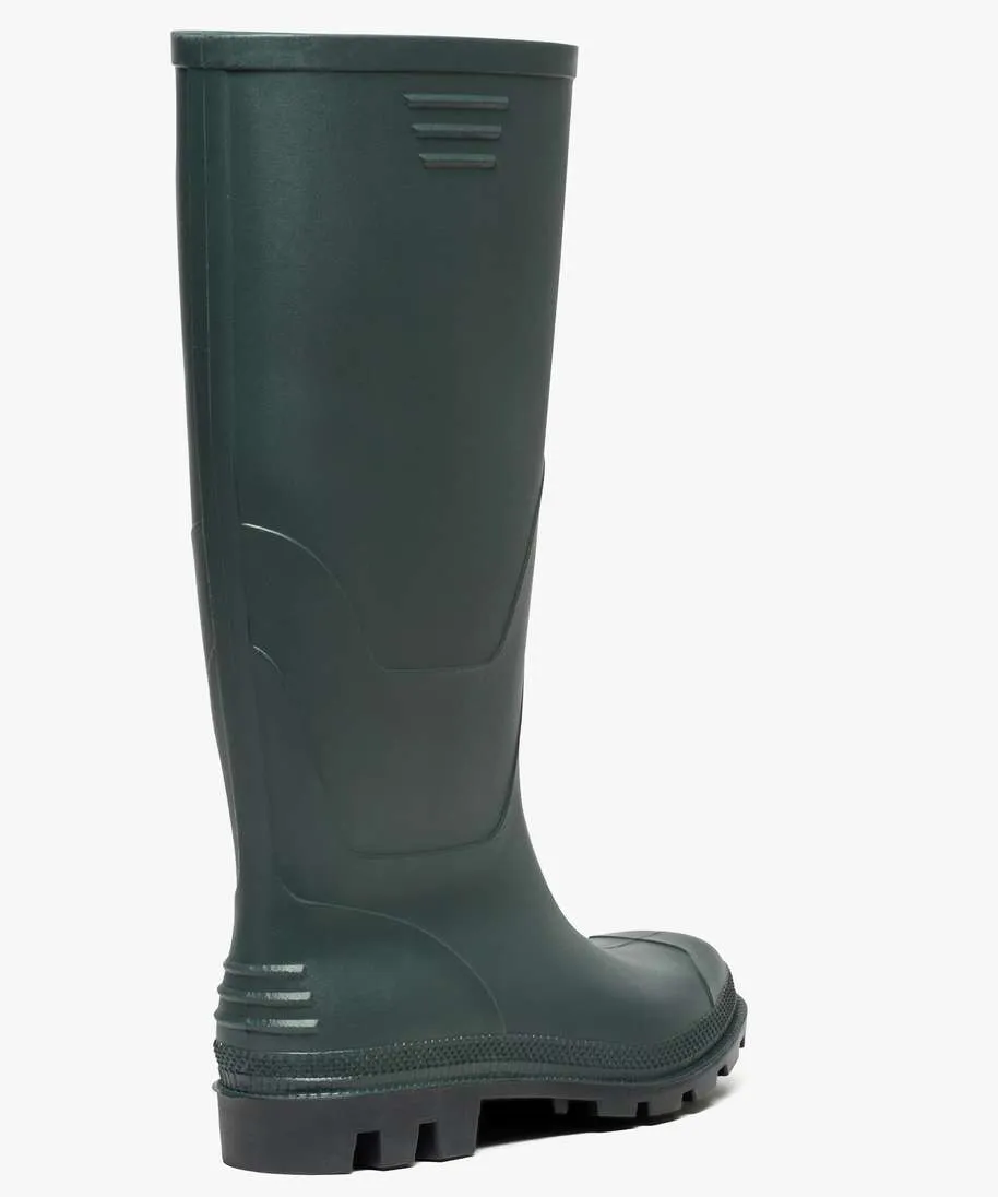 bottes de pluie a semelle crantee kaki standard