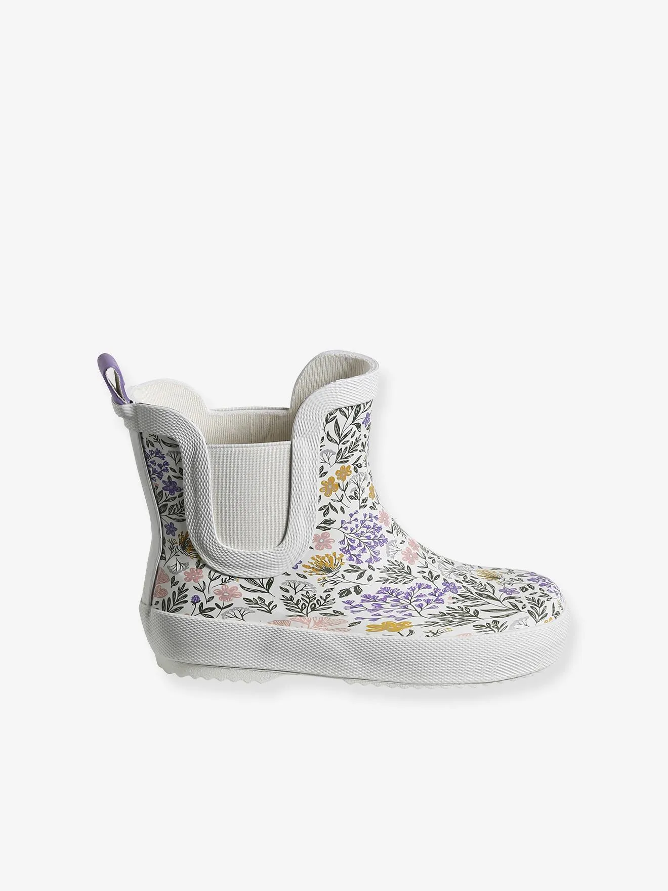 Bottes de pluie élastiquées enfant collection maternelle blanc imprimé - Vertbaudet