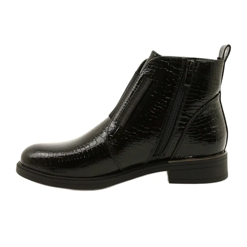 Bottes en cuir verni Sergio Leone BT400 le noir