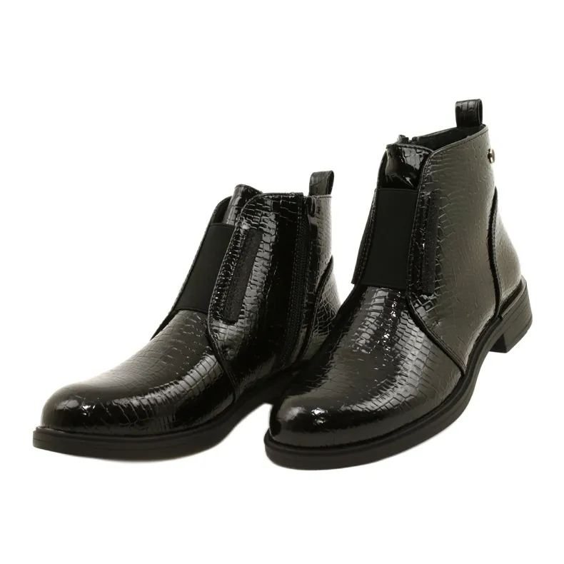 Bottes en cuir verni Sergio Leone BT400 le noir