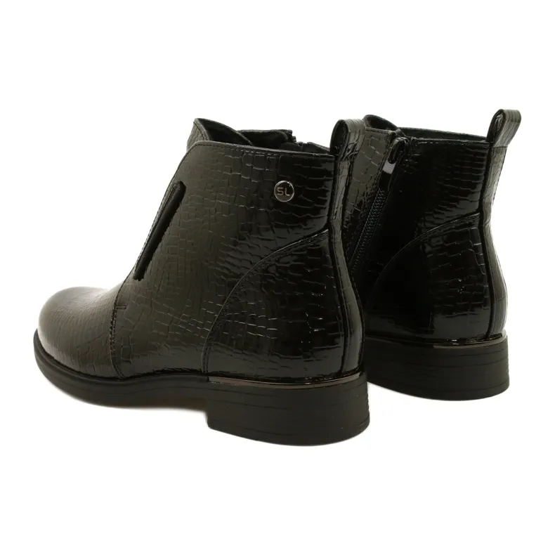 Bottes en cuir verni Sergio Leone BT400 le noir