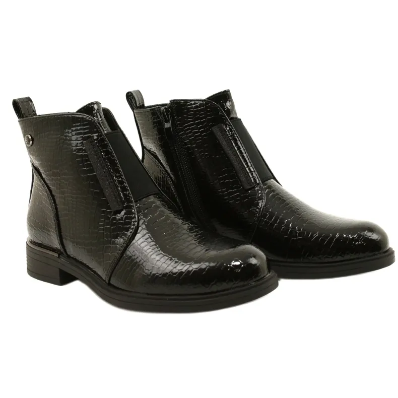 Bottes en cuir verni Sergio Leone BT400 le noir