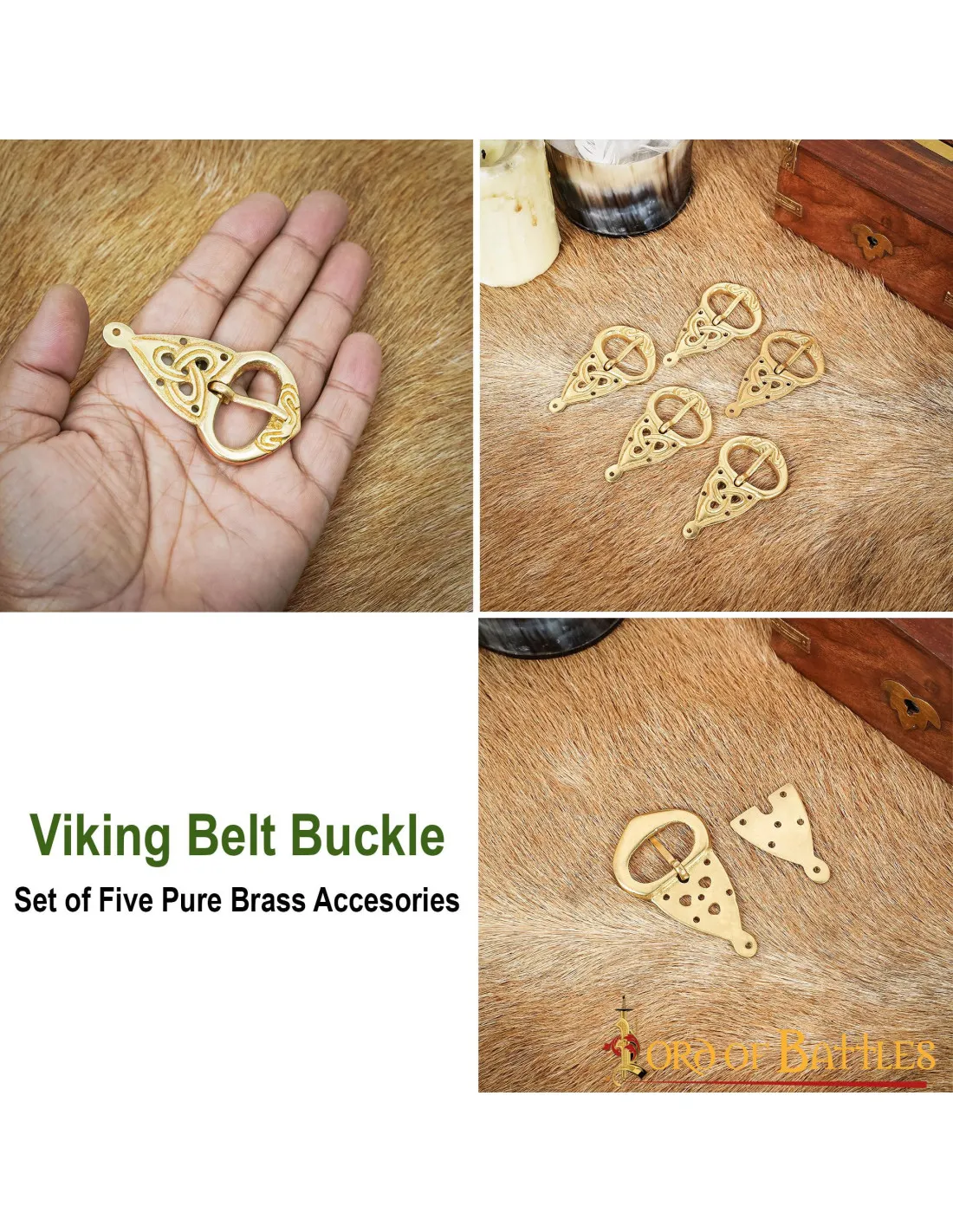 Boucle de ceinture Viking (6,5x3,7 cm.) ⚔️ Boutique Épées