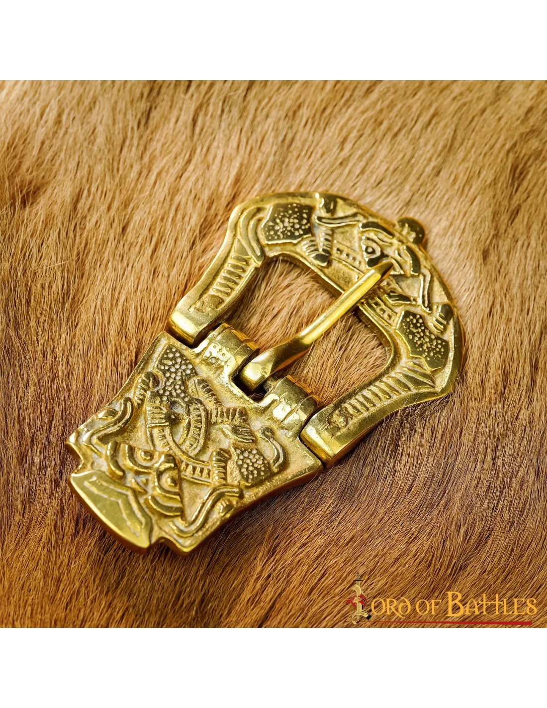 Boucle de ceinture Viking en laiton (9,5 cm.) ⚔️ Boutique Épées