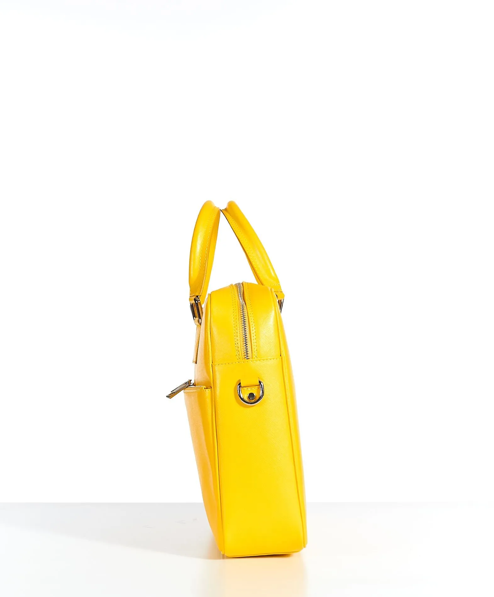 Cartable 24 heures cuir porte-documents sacoche ordinateur jaune Justin