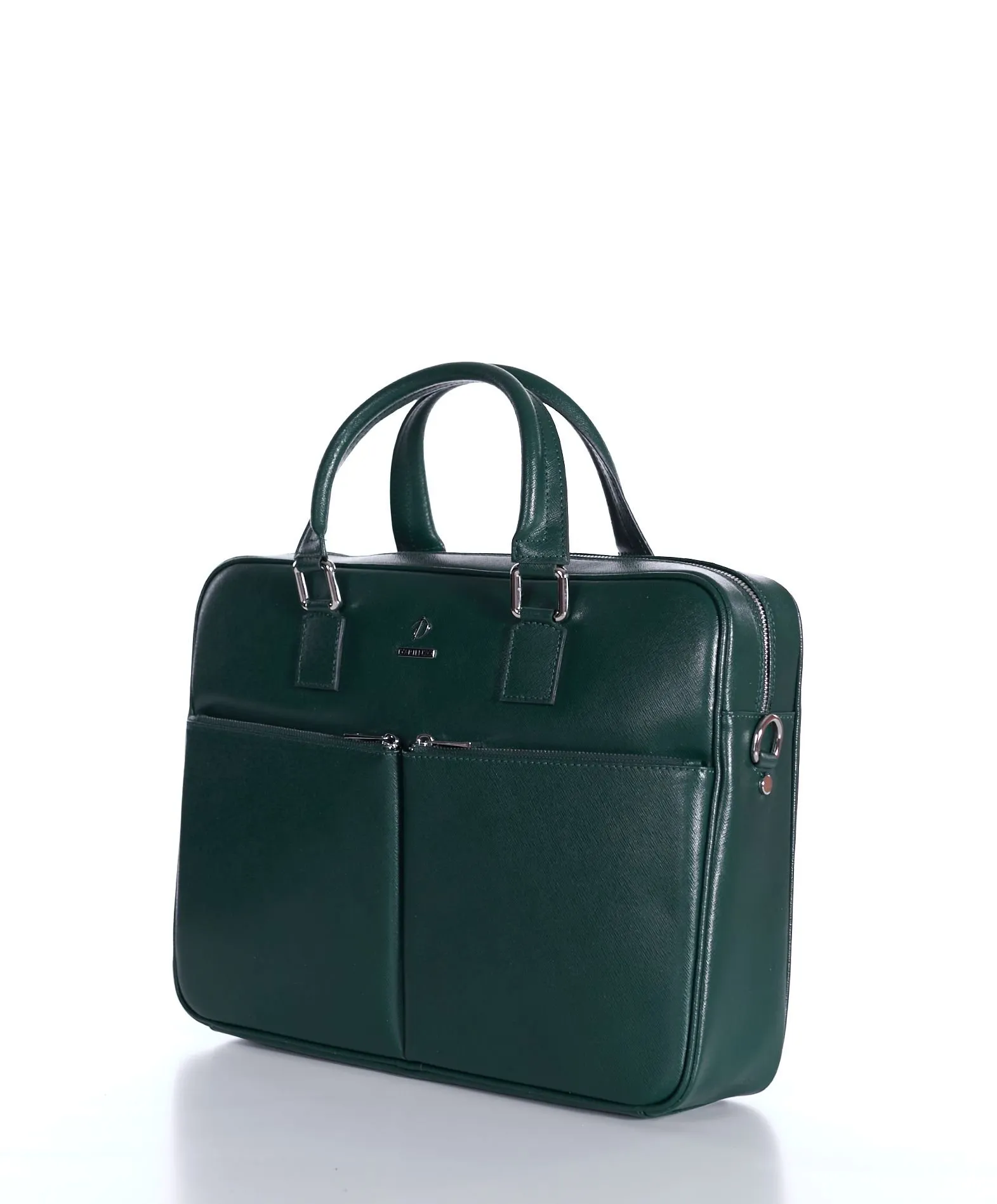 Cartable 24 heures cuir porte-documents sacoche ordinateur vert Justin