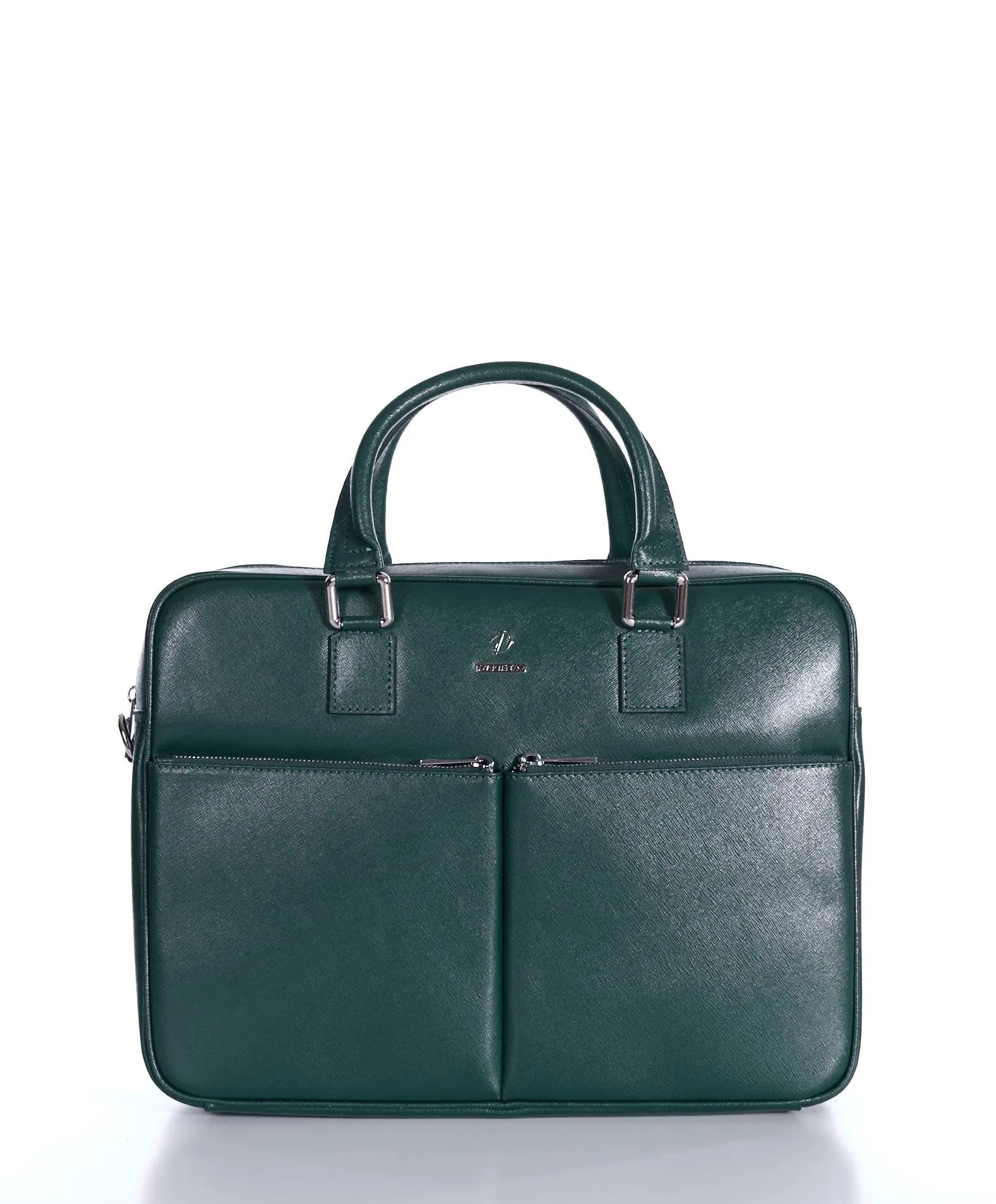 Cartable 24 heures cuir porte-documents sacoche ordinateur vert Justin