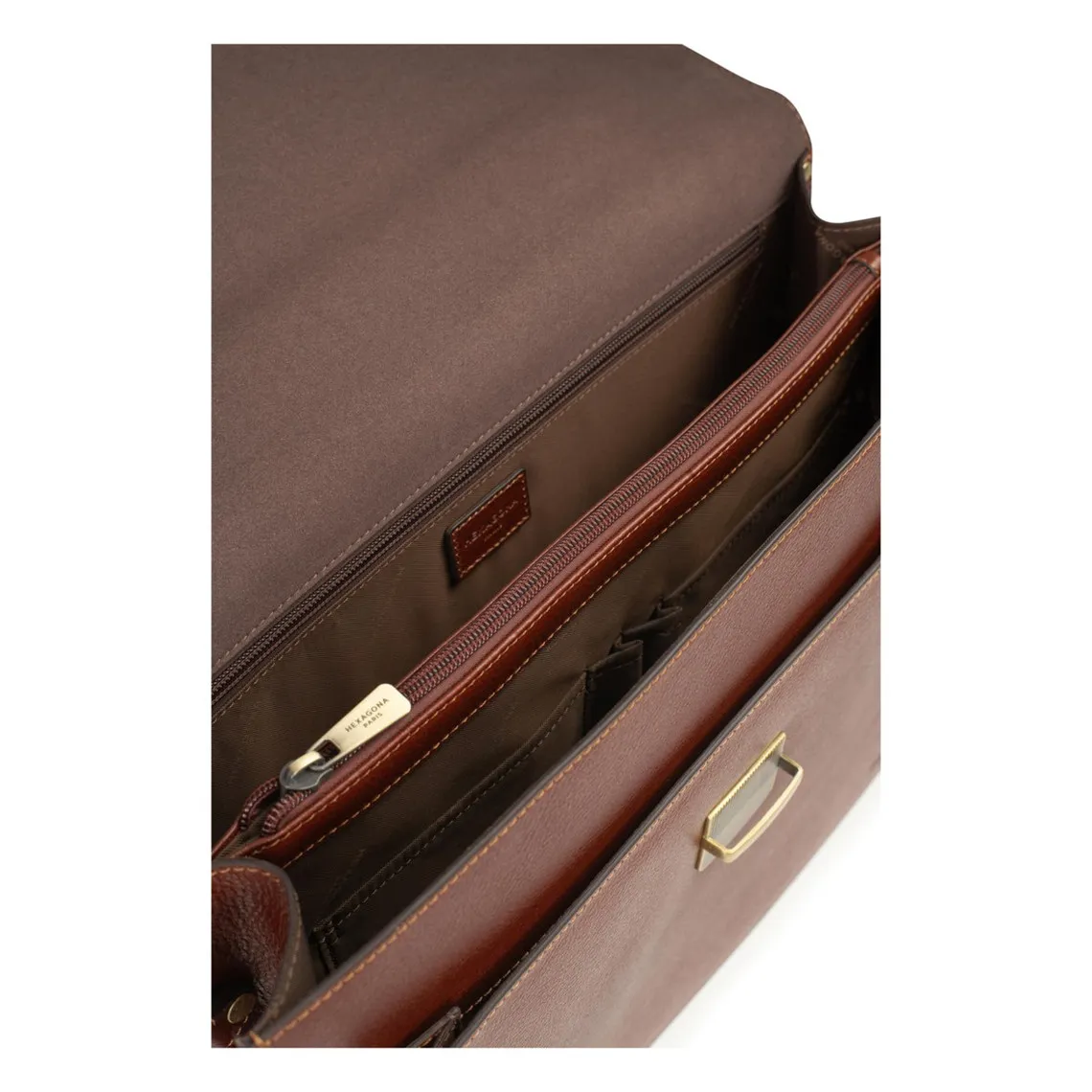 Cartable A4 Cuir REPUBLIQUE Marron Hope | 3 Suisses