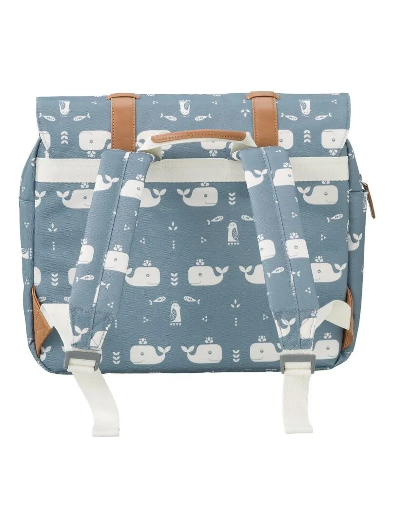 Cartable A4 maternelle Baleine bleue - Bleu