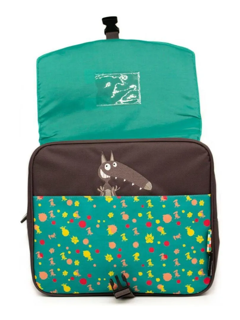 Cartable A4 maternelle Loup X Déglingos - Vert