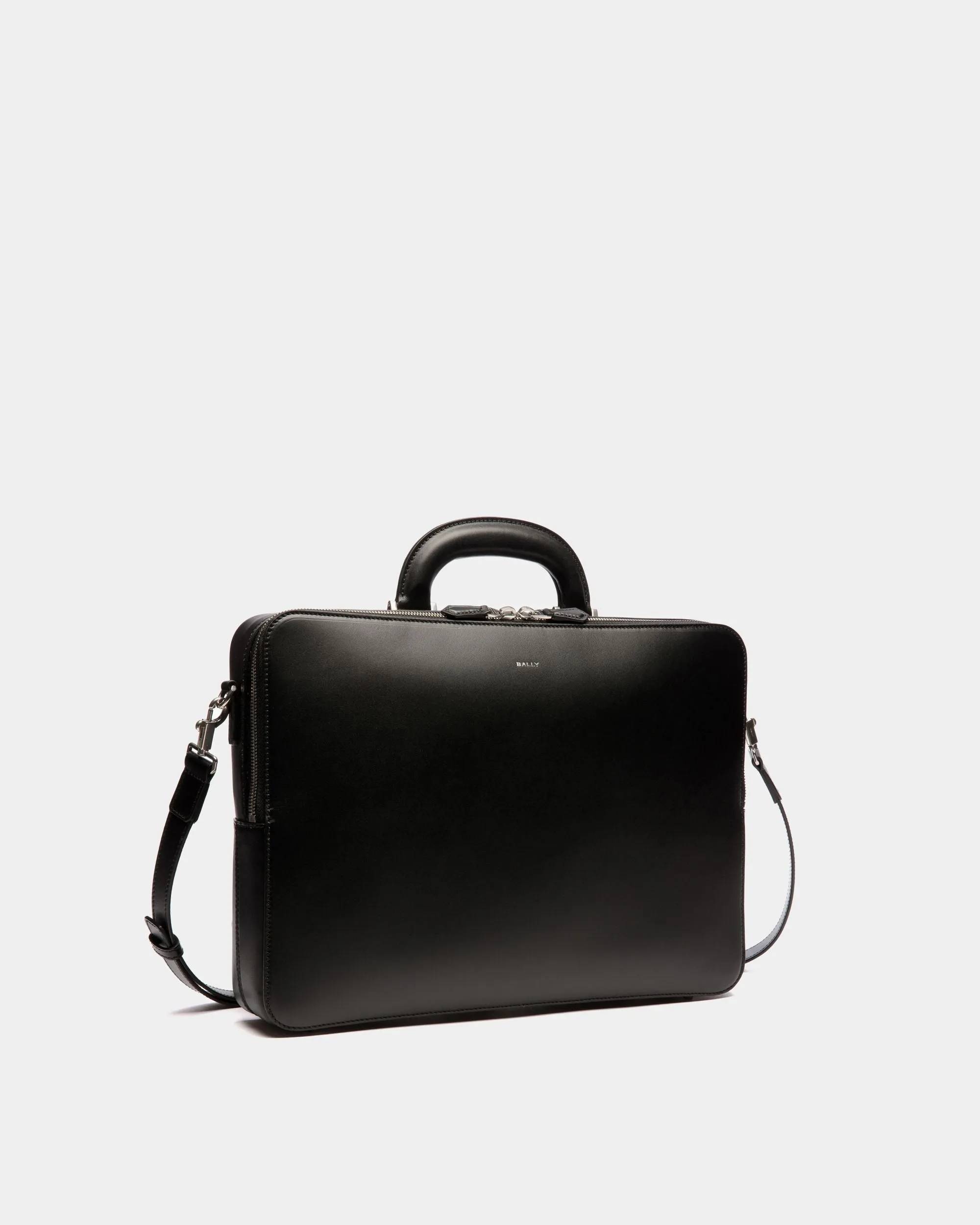 Cartable Busy Bally En Cuir Noir