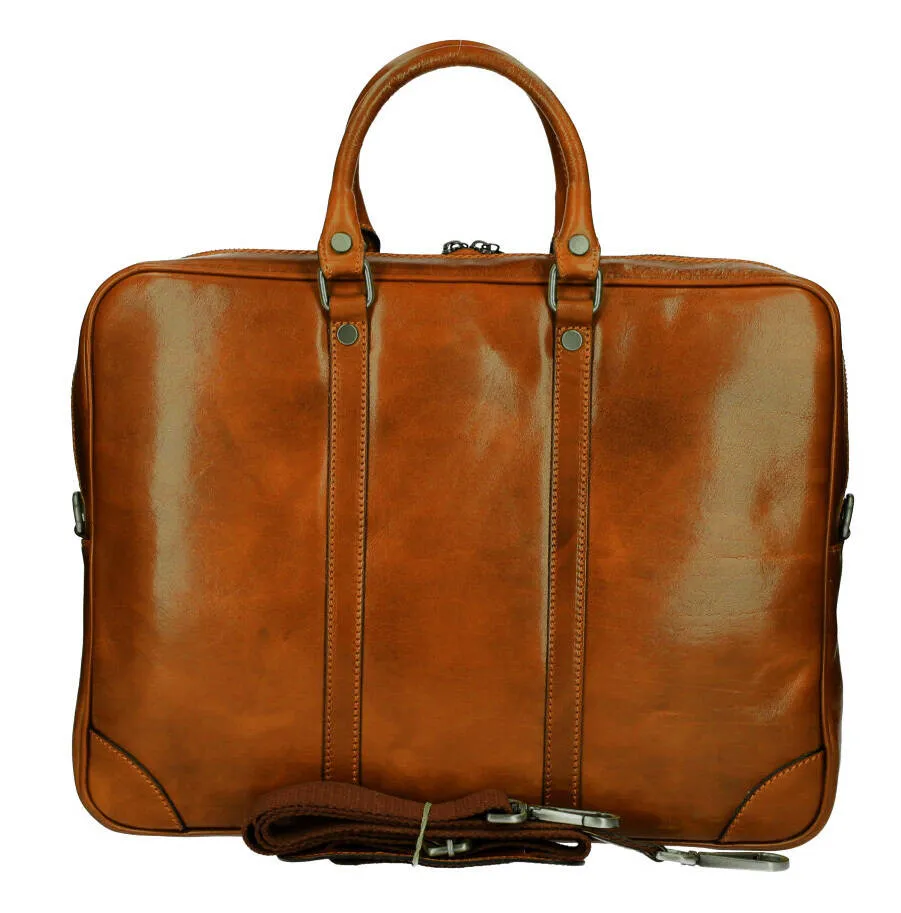 Cartable cuir vachette cognac