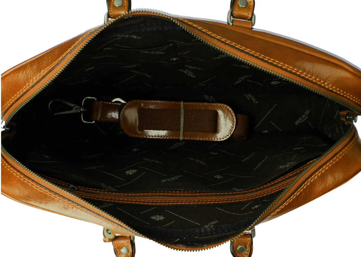 Cartable cuir vachette cognac