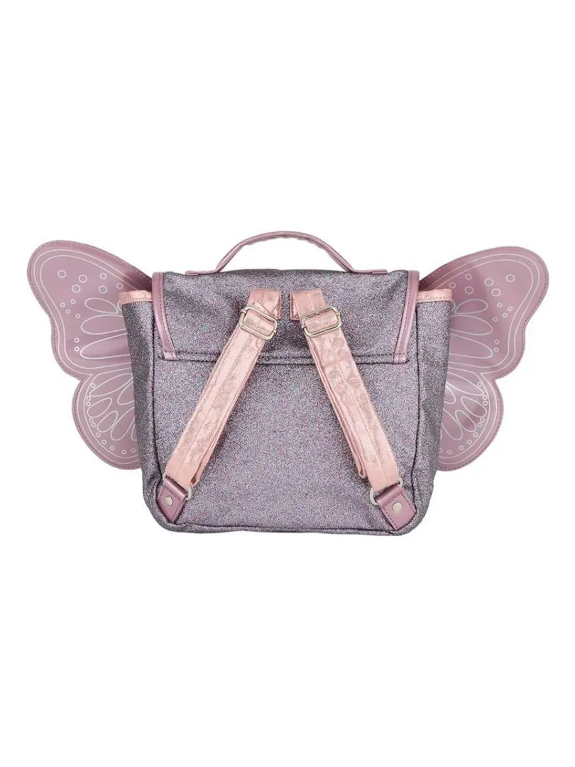 Cartable maternelle pailleté Papillon violet - Violet