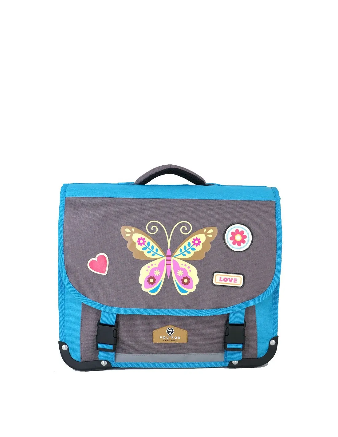 Cartable Pol Fox ref_ca38 Butterfly Gris 38*14*30