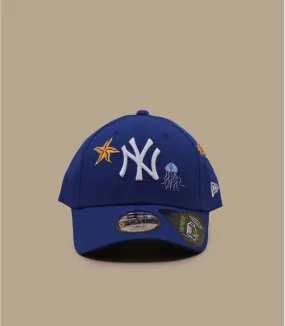 Casquette baseball enfant NY bleue méduse - Casquette Enfant Recy Child Icon 9Forty  New York Yankees New Era : Headict