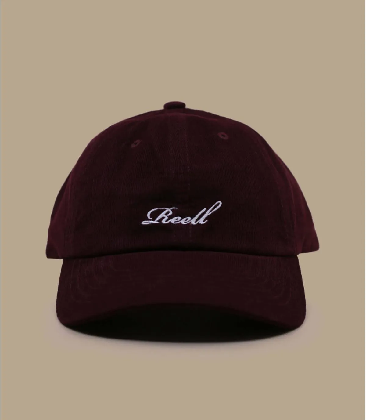 Casquette baseball velours bordeaux - Single Script Cap burgundy cord Reell : Headict