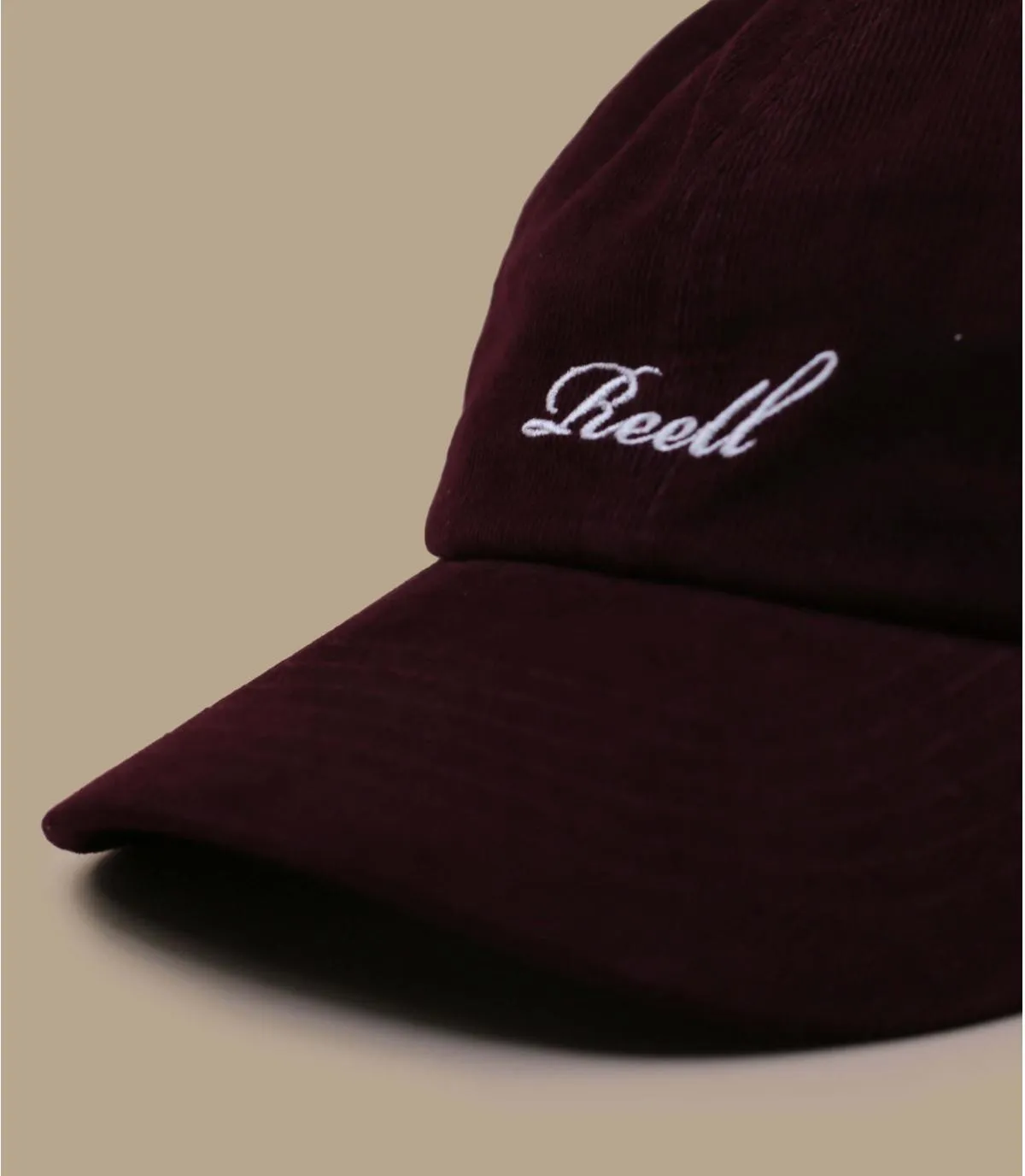 Casquette baseball velours bordeaux - Single Script Cap burgundy cord Reell : Headict