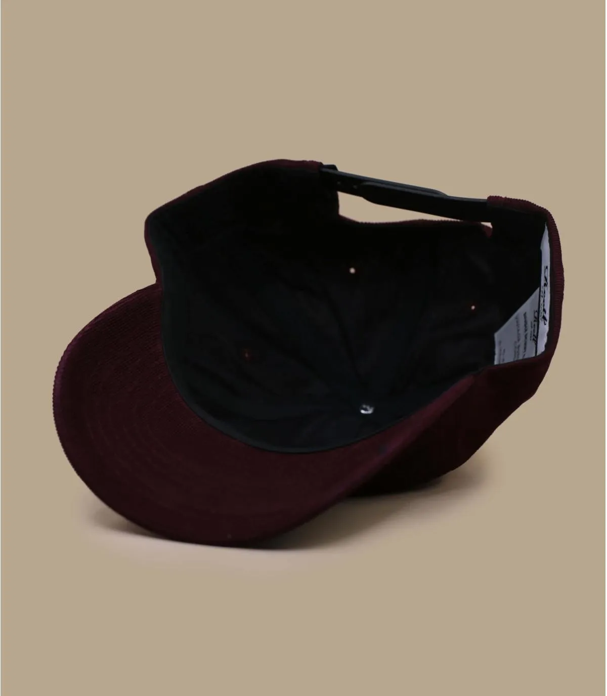 Casquette baseball velours bordeaux - Single Script Cap burgundy cord Reell : Headict