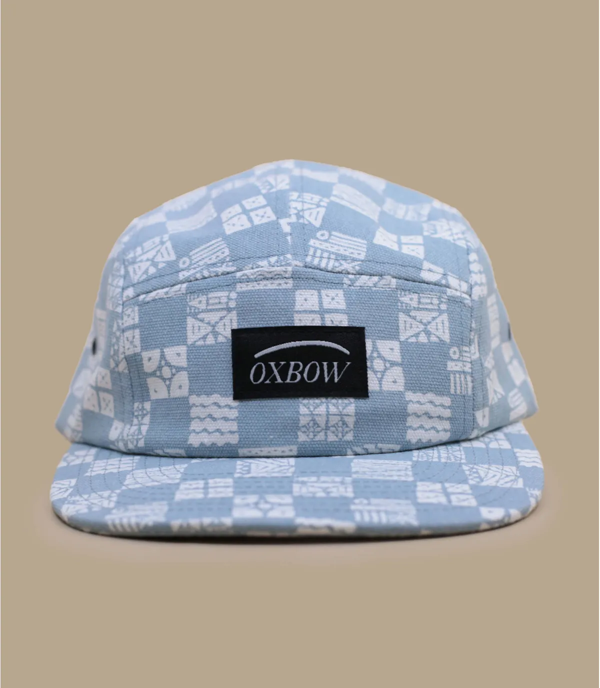 casquette five panel bleue et blanche carreaux à motif - Casquette 5 Panel Epere light blue Oxbow : Headict