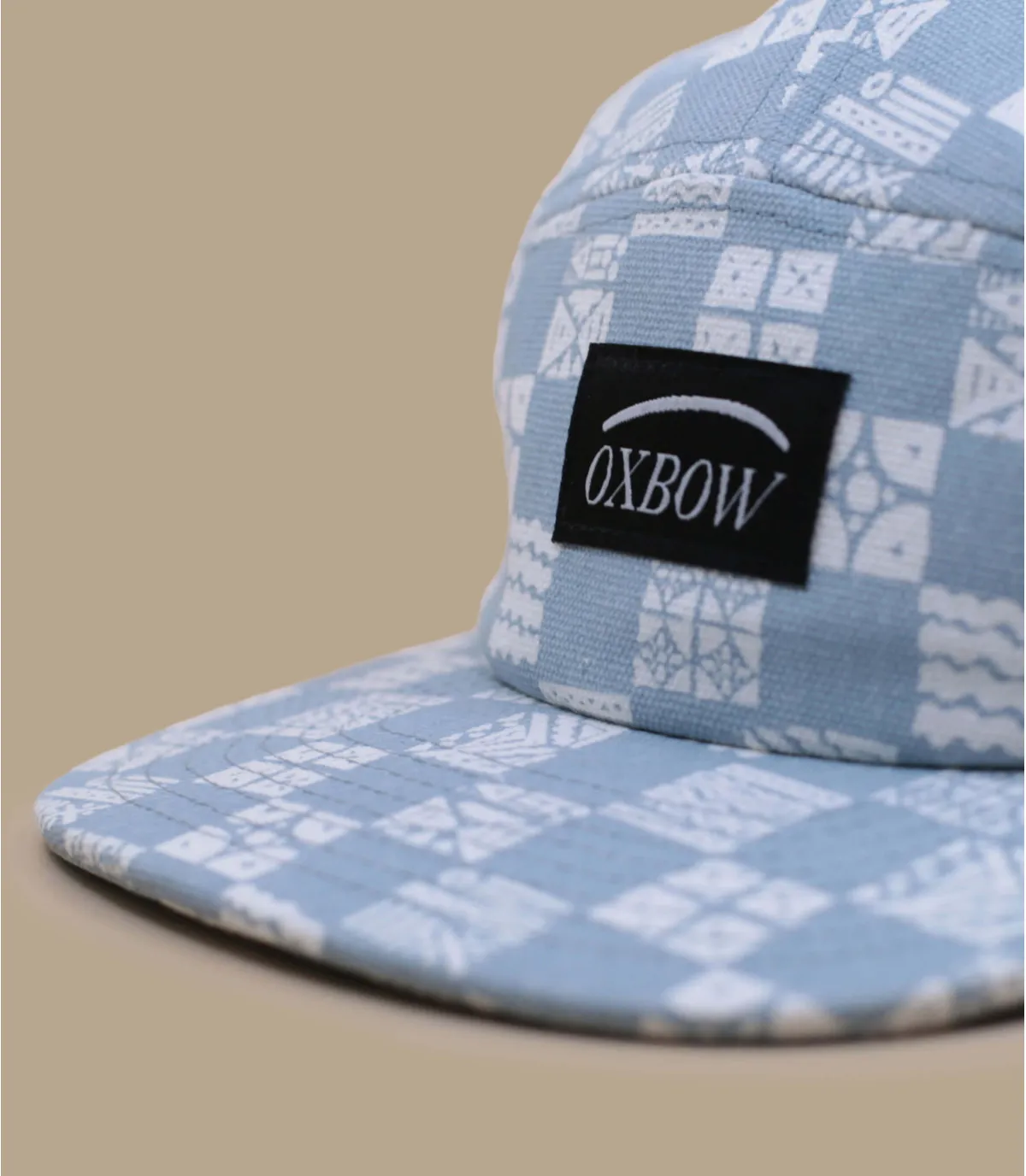 casquette five panel bleue et blanche carreaux à motif - Casquette 5 Panel Epere light blue Oxbow : Headict