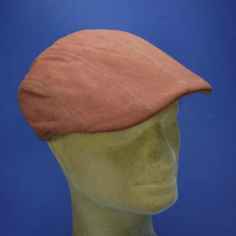 Casquette Gatsby d'été en lin couleur brique | Casquette d'été homme