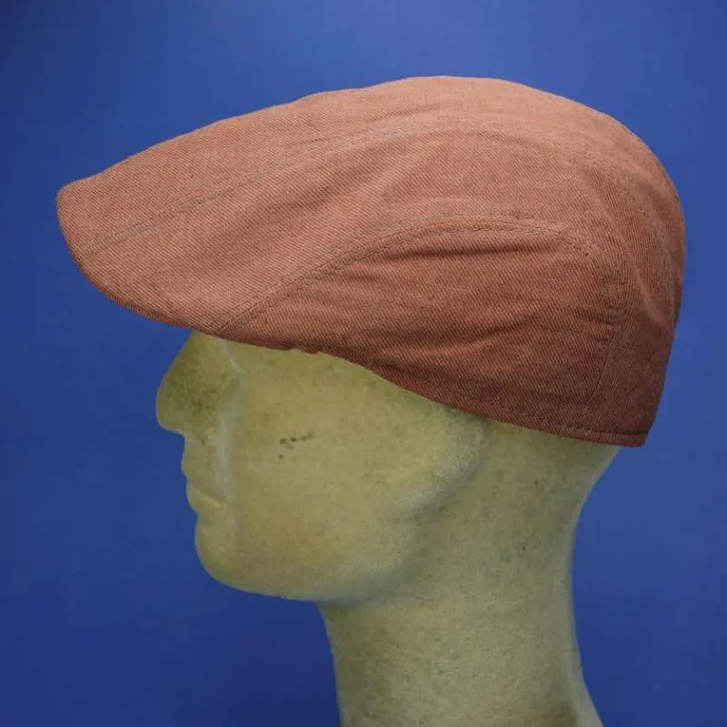 Casquette Gatsby d'été en lin couleur brique | Casquette d'été homme