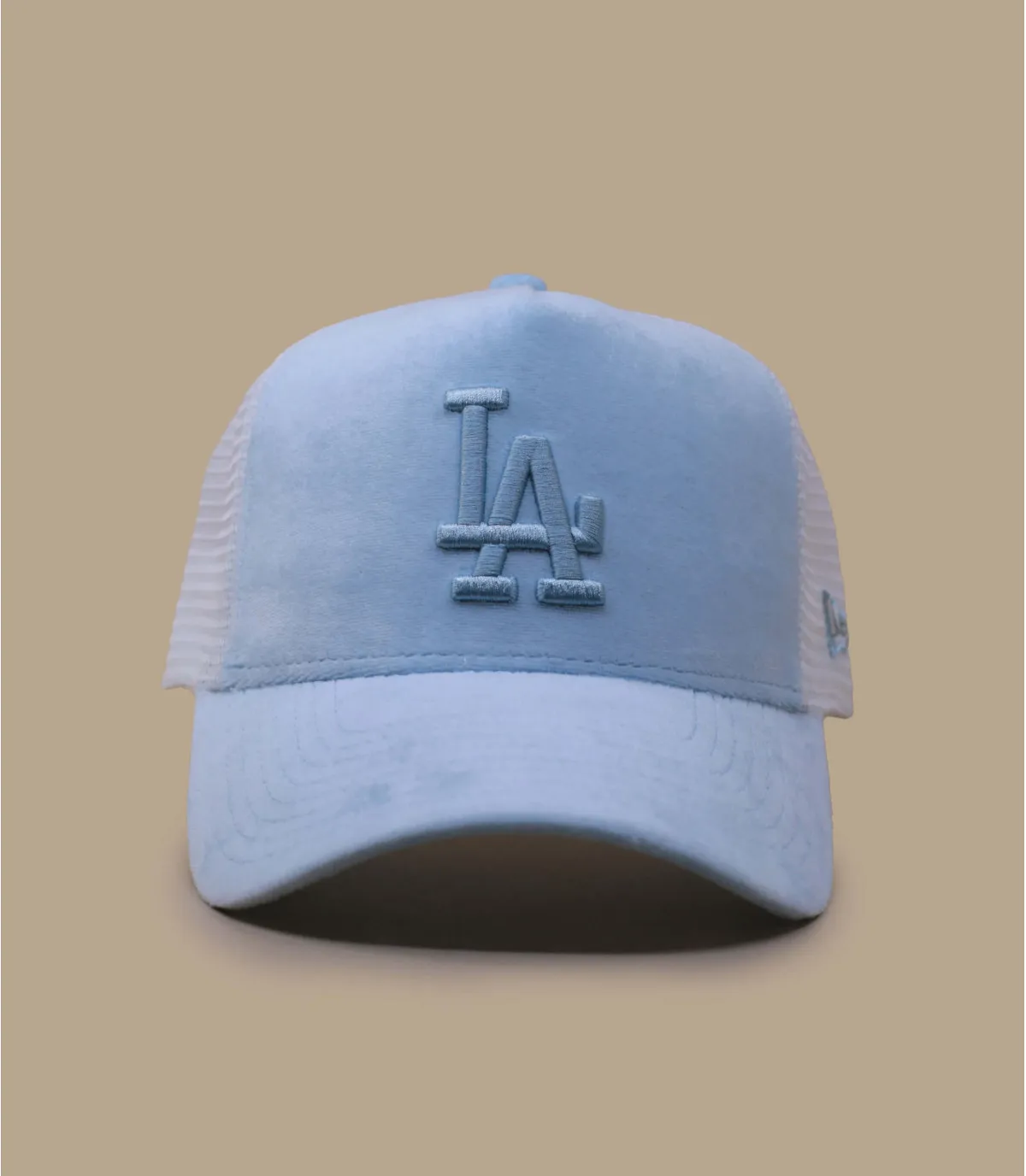 Casquette trucker femme  LA velours bleu - Casquette Wmn Trucker Velour LA sky New Era : Headict