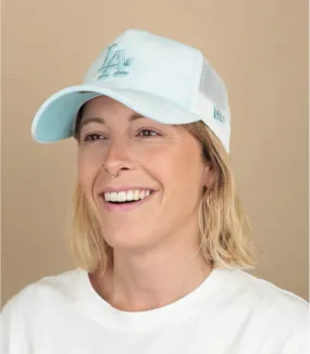 Casquette trucker femme  LA velours bleu - Casquette Wmn Trucker Velour LA sky New Era : Headict