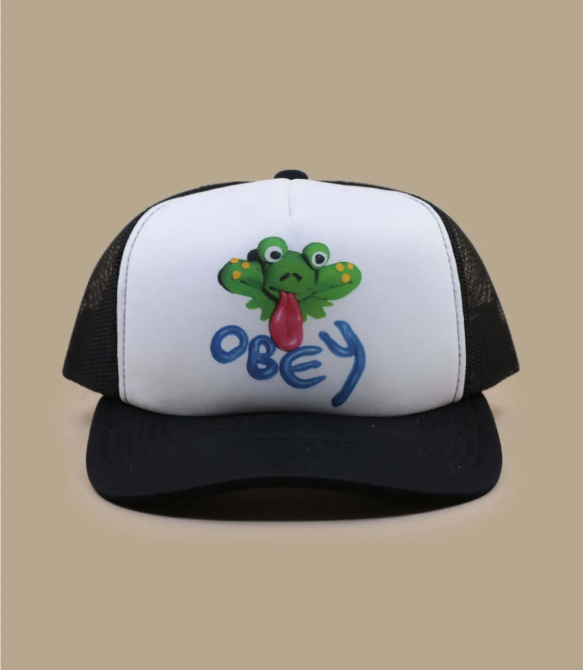 casquette trucker grenouille - Hopper Trucker black Obey : Headict