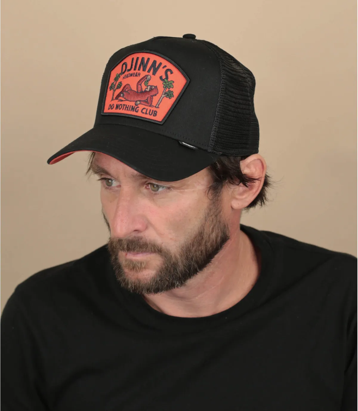 casquette trucker orange - Casquette HFT Trucker DNC Sloth orange black Djinns : Headict