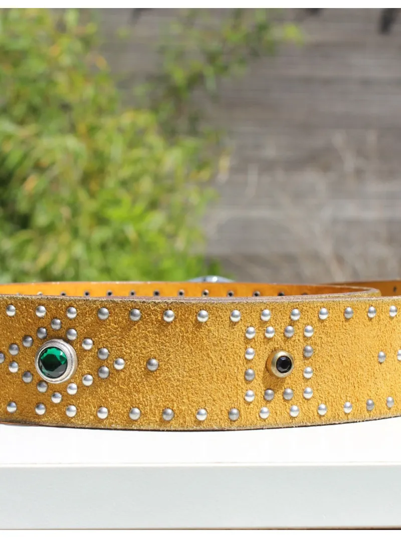 Ceinture Aspen en daim avec perles Post&Co