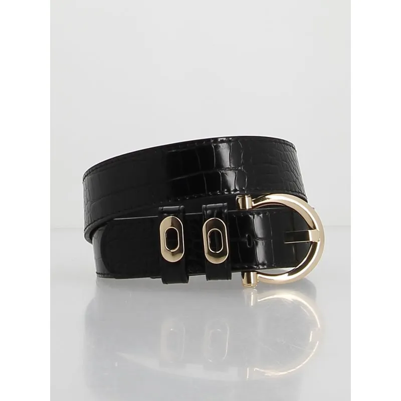 Ceinture en cuir héritage 2.5 noir femme - Tommy Hilfiger | wimod