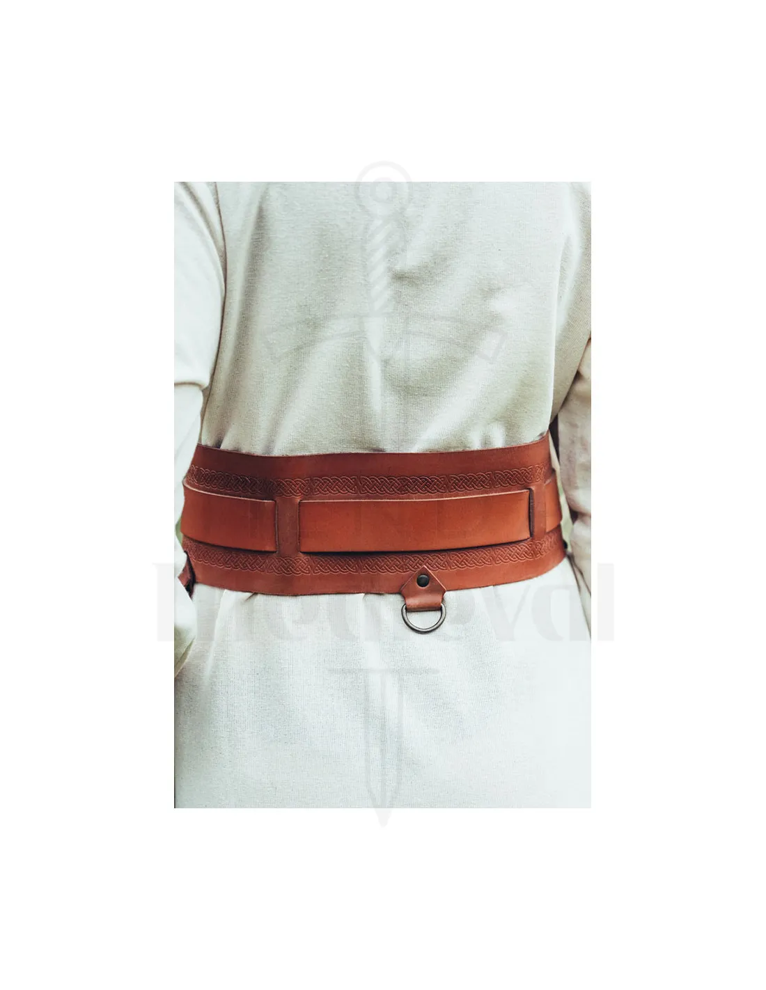 Ceinture Viking en cuir Ingrid, marron cognac ⚔️ Boutique Épées