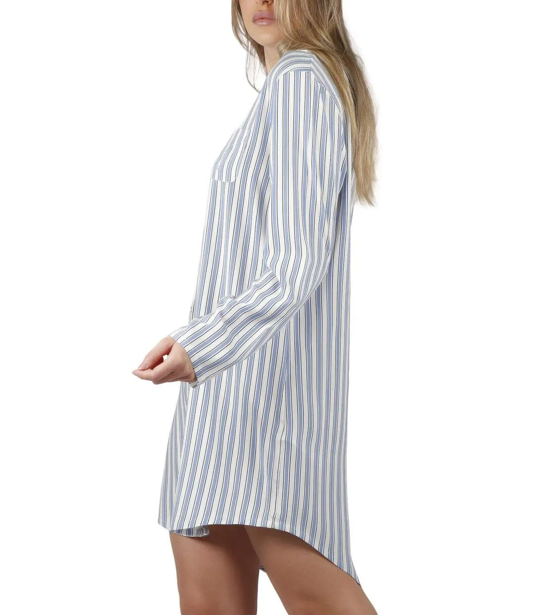 Chemise de nuit manches longues Fashion Stripes Admas