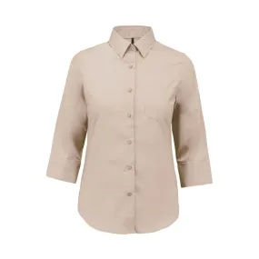 Chemise de travail manches 3/4 femme beige - KARIBAN